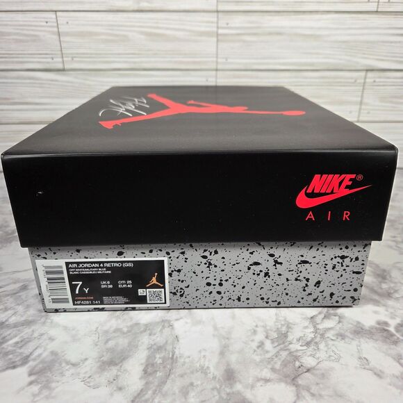 Nike Air Jordan 4 Retro GS Military Blue 2024 Size 7Y or Women's 8.5 HF4281-141 - Picture 7 of 7